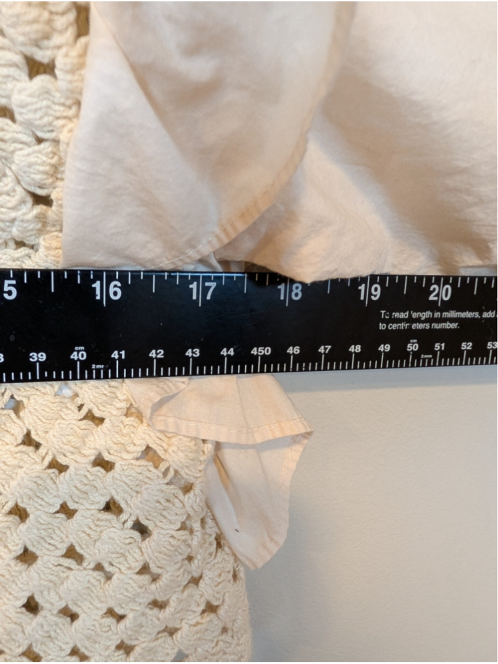Zara Crochet Ruffled Long Sleeve Blouse Top Ecru Cream Cottagecore Medium - Picture 5 of 6